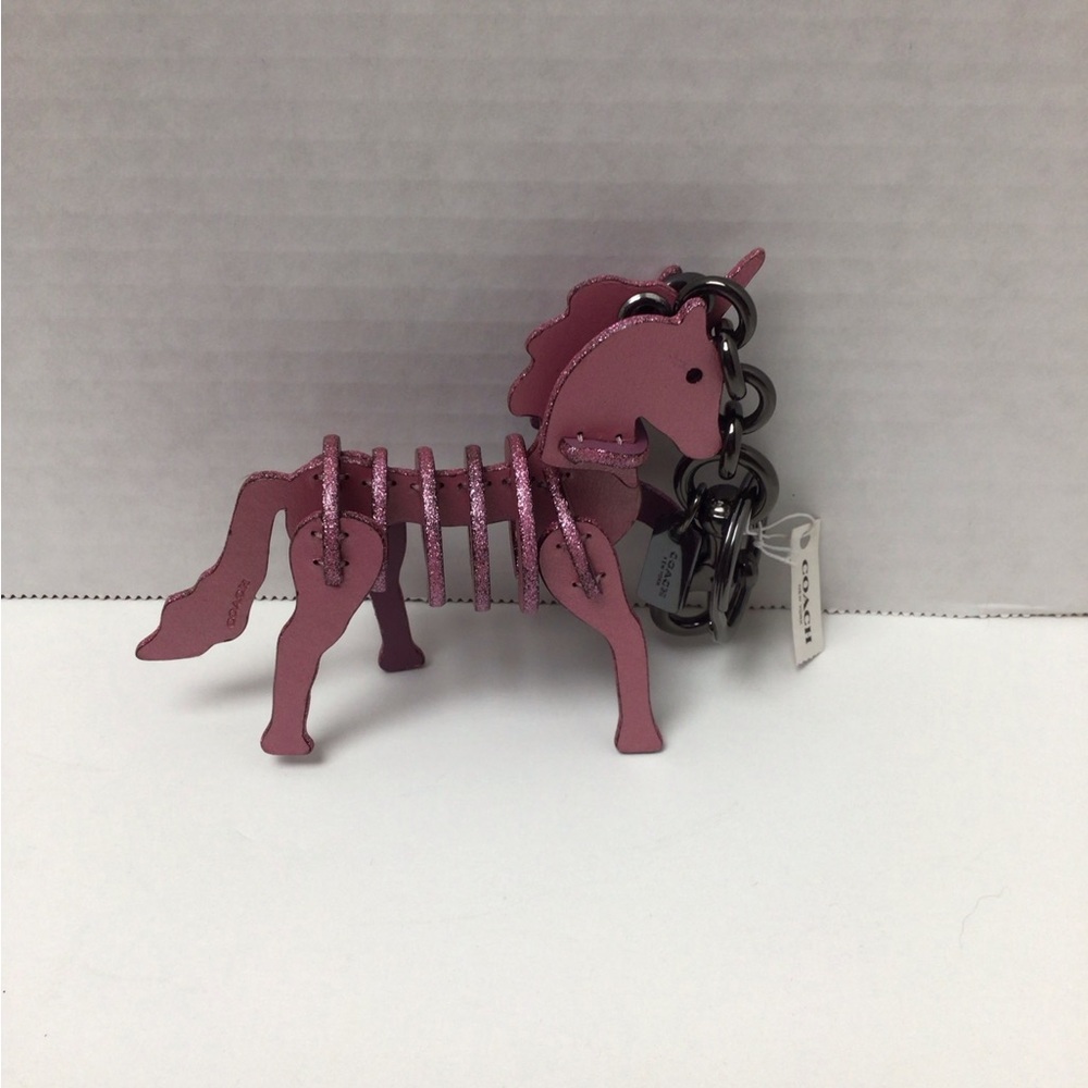 Coach Unicorn Glitter Trimmed Leather Purse/Bag Charm